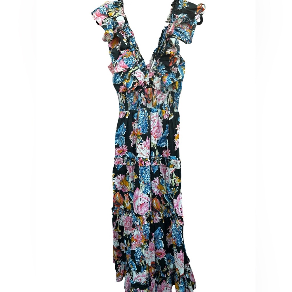 Anthropologie Love The‎ Label Topanga Ruffled V-Neck Dress NWOT